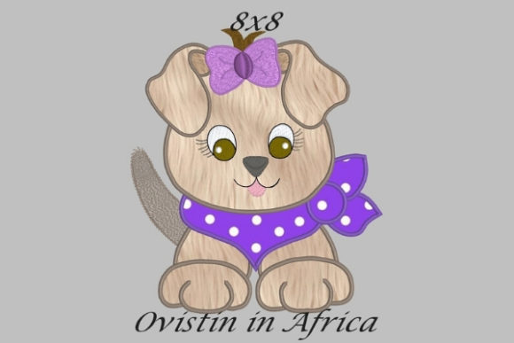 Adorable Cool Baby Puppy Large Embroidery