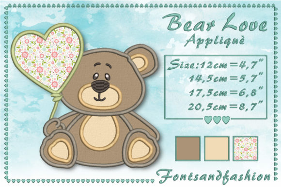 Bear Love Appliqué: A Charming Addition to Your Craft Fair