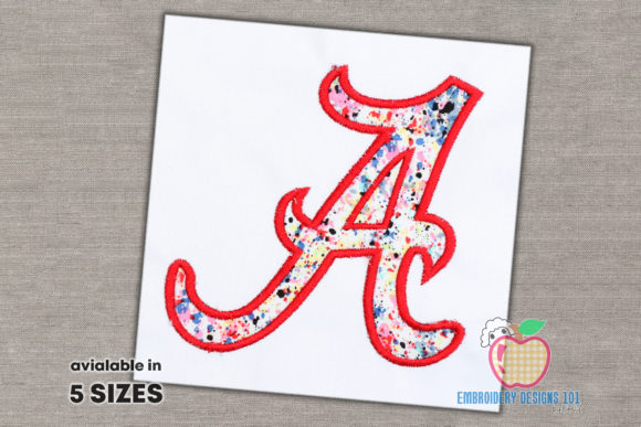 Charming A for Alabama Embroidery Design