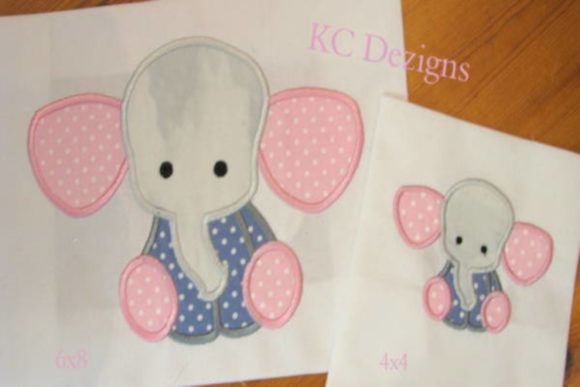 Charming Baby Elephant Sitting Embroidery