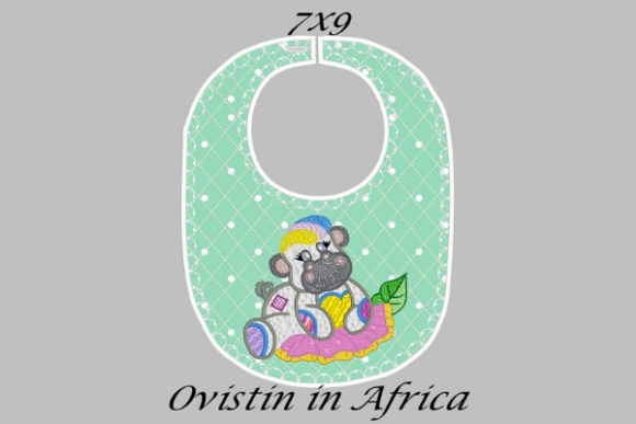 Charming Cute Green Baby Hippo Bib Small
