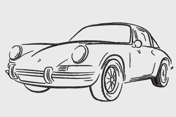 Luxury Classic Sports Car 1972 Embroidery