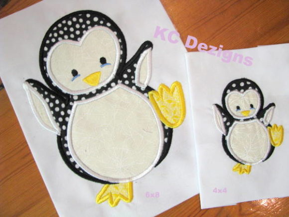Polar Penguin Applique: A Charming Embroidery Design