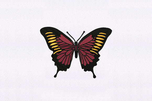 Red Orange Butterfly: A Vibrant Embroidery Design