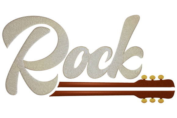 Rock Guitar Embroidery: A Bold and Modern Design