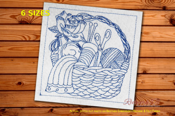 Sewing Basket Redwork: A Holiday Design Review