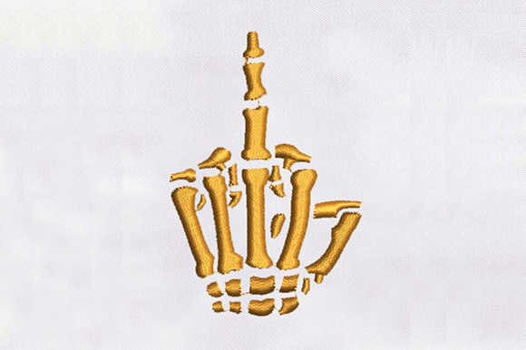 Skeleton Middle Finger: A Bold Halloween Embroidery Design