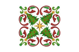 Tree Quilt Block: A Festive Embroidery Gem